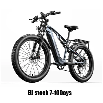 Bicicleta eléctrica Para Adultos 26EN Eléctrico Mountian Bike Grasa de los Neumáticos Fuera de Carretera Ebike 500W 48V17.5AH Doble de la Suspensión de Nieve Bicicleta Eléctrica