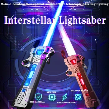 Nuevo Estilo de Juguete Espada Láser de color Rojo y Azul Doble Espada Retráctil Dos En Un Sable de luz Jedi Cosplay Arma de Juguete de Niño Niños Regalo
