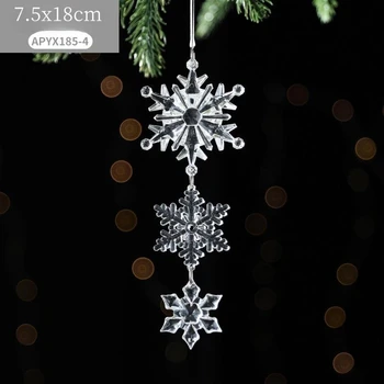 1pcs Transparente Copo de nieve de Cristal Claro de Acrílico Congelados para el Árbol de Navidad Colgante Colgante DIY Manualidades de Scrapbooking Decoración