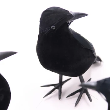 Decoración De Halloween Simulación Falso De Aves Falso De Aves Juguetes De Halloween Cuervo Negro Realista De Halloween Cuervo Negro