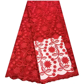 Nueva Malla Monocromo Pequeña Flor del Cordón del Bordado de la Tela, de gama Alta de África Moda Vintage Cheongsam Vestido de Vestidos de