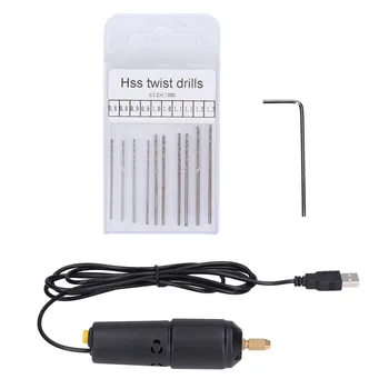 Micro de Mano Eléctrico Brocas HSS + ABS + Hierro USB Mini Taladro Eléctrico Simple Operación mecánica Ahorro de Trabajo para el Plástico
