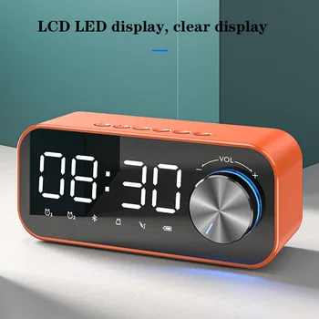 LED de alta Definición Pantalla de Reloj de Alarma Altavoz Bluetooth con la APLICACIÓN Móvil de Control y Mini altavoz potenciador de graves para un sonido Superior