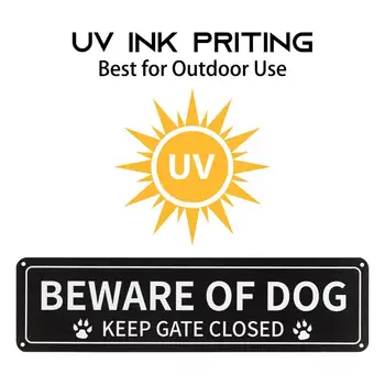 Cuidado con el Perro Signo de Aluminio Duradero Cuidado con el Perro Signos para el Hogar al aire libre de la Impresión de la Pata de Diseño Libre de oxidación del Metal Señal de Advertencia para que Valla