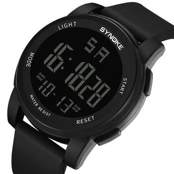 Dial negro Reloj de los Hombres 50M Impermeable Militar de relojes Hombres Digital Deporte reloj de Pulsera Luminosa