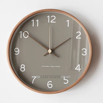 De bastones de madera maciza reloj de pared de la sala de estar ins simple de la personalidad creativa reloj de pared de la casa de dormitorio en silencio reloj de cuarzo
