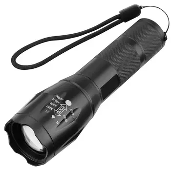 Fuerte Linterna de Led T6 luz de camping 5switch Modo de Zoomable led luz de la linterna de la aleación de Aluminio led de la lámpara de flash uso de la batería 18650