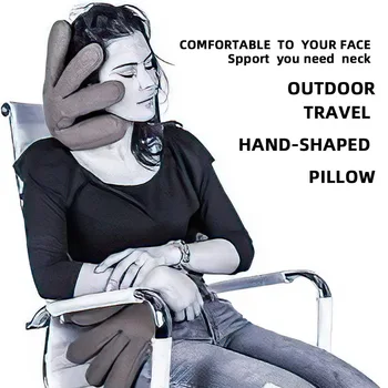 Creativos al aire libre portátil de viaje de la mano de la almohada almohada de cuello perezoso stents
