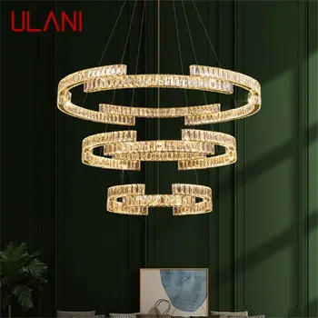 ULANI Moderna Lámpara Colgante LED Redondo de Cristal de Oro Creativo Candelabro Decorativo Accesorios Para el Hotel Sala de estar