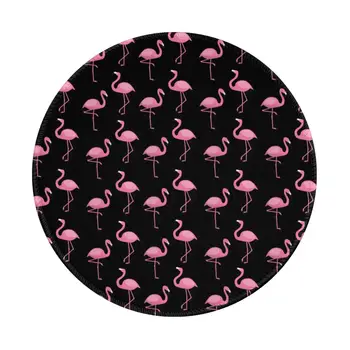 Pink Flamingo de Equipo de Oficina de la alfombrilla de Ratón Personalizada Antideslizante de alfombrillas para el Ratón del ordenador Portátil Redondo de 8 pulgadas 2 PCS