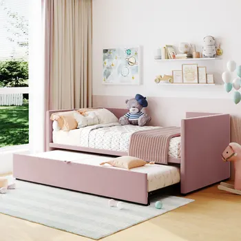 Elegante y moderno diseño de Doble Tamaño Tapizado sofá-cama Extensible con Canapé,No resorte de caja necesarios,Adecuados para Diferentes Lugares