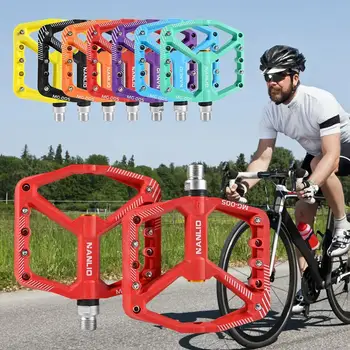 Pedal De Bicicleta De Fibra De Nylon Pedales De Aleación De Aluminio Rodamientos Anti Slip Pedal De Ciclismo En Bicicleta De Montaña Accesorios