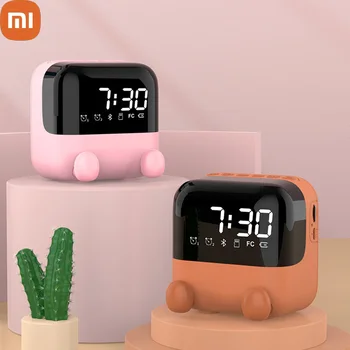 Xiaomi Niños de dibujos animados Reloj de Alarma Altavoz Bluetooth LED Reloj de Mesa de Bluetooth Recargable Mini Reloj de Alarma Bajo Reproductor de Música