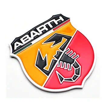 Coche Insignia de la etiqueta Engomada de Logotipo Emblema de Metal Tuning Accesorios Para el ABARTH 124 125 130 131 500 595 Esseesse 695 Fiat Punto Escorpión