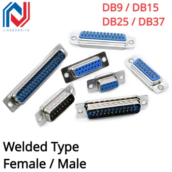 5Pcs DB9 DB15 DB25 DB37 de un Agujero de Pin Hembra/Macho Azul Soldada Tipo de Conector de Puerto Serie RS232 en el Zócalo de la DB D-SUB Adaptador de 9/15/25/37P
