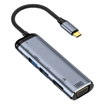 Portátil USB 3.1 Type-C Concentrador Compatible con Múltiples Splitter Adaptador de 4K Thunderbolt y USB 3 C Hub Para PC Accesorios (Y002)
