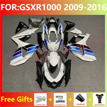 Carenado moto kit de ajuste para GSXR1000 GSXR 1000 GSX-R1000 2009 2010 2011 2012 2013 2014 2015 2016 K9 Carenados conjunto azul blanco