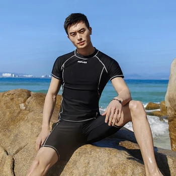 2023 Hombres de la Moda de Surf Traje de División de Secado Rápido protector solar de Manga Corta de Cinco Punto pantalones Cortos Traje de baño de Natación Surf Traje de L-5XL