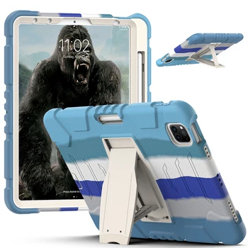 Para Apple iPad Pro 11 2018 2020 2021 A1980 A2228 A2377 Caso de los Niños de la Armadura a prueba de Golpes Duros de la PC de Silicio Híbrido de Soporte de la Cubierta de la Tableta
