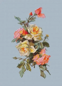 Un racimo de rosas 25-37 de punto de Cruz Patrones de BRICOLAJE de Hilos de bordar Obra de Bordador a Mano de Costura Contado