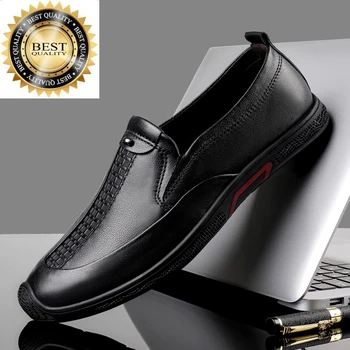 Los hombres De Oxford Zapatos de Lujo de la Marca Formal de la Moda italiana de la Oficina del Cuero Genuino de 2024 Nuevo