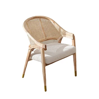 Cocina de lujo, silla de comedor, diseño de dormitorio, Nordic silla de comedor, parte de ratán
