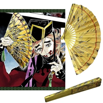 Anime Demon Slayer Kimetsu No Yaiba Duma de Oro abanico de Acrílico hecha a Mano de Cosplay Accesorios de Utilería de Halloween accesorios