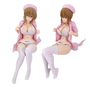 24cm Hentai Figura Lascivia Boku A la Enfermera No Kenshuu Nisshi Mio Akagi PVC Figura de Acción de Anime Japonés Figura Sexy Modelo de Juguete de Regalo