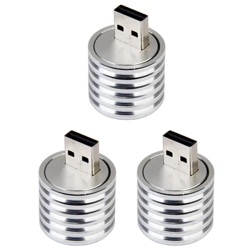 3X de Aluminio de 3W USB LED Lámpara de Socket del Foco de la Linterna de Luz Blanca