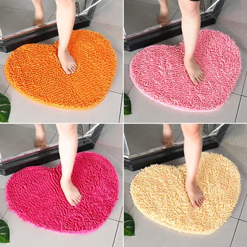 Por ejemplo 40x50cm en forma de Corazón alfombras para el Piso de la Bañera Absorbente alfombras antideslizantes Pie Esteras de Baño cuarto de Baño de la Boda de la Alfombra de Productos para el Hogar