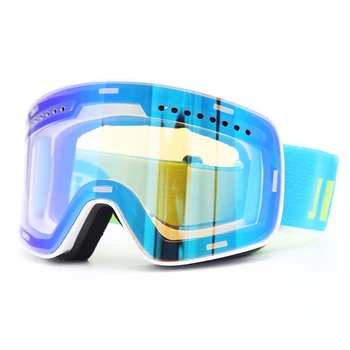 Esquí Gafas de Doble Capa Magnética Snowboard Gafas Anti Niebla Deporte del Montañismo Esquí Gafas para Mujeres Hombres