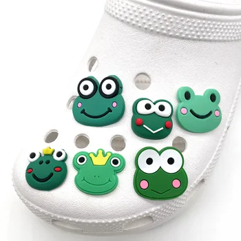 La rana Verde de los Animales de Zapatos de Cocodrilo de Encantos para los Zuecos Sandalias de Decoración, Accesorios de Calzado Encantos para los Niños Regalos