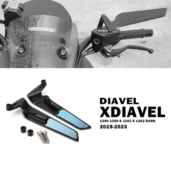 Diavel Accesorios de la Motocicleta de los Espejos retrovisores para Ducati XDiavel 1262S Oscuro 2021-2023 1260 S Ajustable Viento del Ala de Aluminio