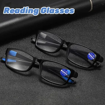 Los hombres de Gafas de Lectura, Deportes de Moda Anti-Luz azul de Bloqueo Lejos de la Vista de Gafas TR90 Marco Óptico de la Presbicia Lentes de Dioptrías