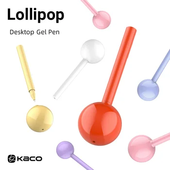 1pcs Kaco Creativo Lollipop Escritorio Vaso Bolígrafo de Gel de 0,5 mm de Tinta Negra de Gran Capacidad de Escritura Longitud de Papelería Kawaii
