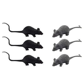 6 Modelo de Ratón, Nueva Peculiar de Simulación Broma de Terror Ratón de abril, Día de los inocentes de Parte, de Miedo Decor& Prop para ( Negro y Gris Mezclado )