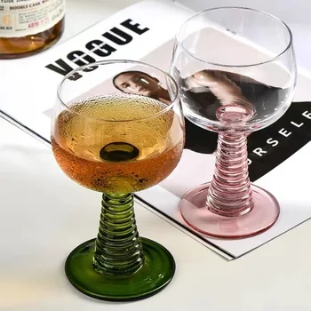 220ML de Antigüedades de la Rosca de Vidrio de Vino de Vidrio Retro de Alto Valor de Altura copa de Vino tinto Creativo Dulce copa de Vino copa de Cóctel