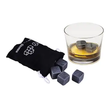 6pcs Whisky Piedras Bebiendo Enfriador Reutilizables Whisky con Hielo de Piedra de Whisky de Rocas Naturales de la Barra de Enfriador de Vino Partido del Regalo de Boda