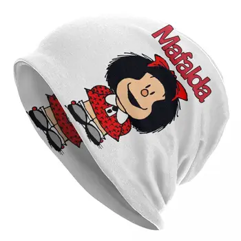 Lindo Mafalda Skullies Gorras Gorras De Los Hombres De Las Mujeres La Tendencia De Invierno Cálido Sombrero De Los Adultos Argentino De La Historieta De Quino Comics Bonnet Sombreros