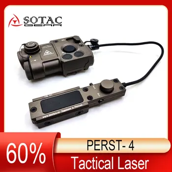 SOTAC Táctica de Metal Perst-4 Apuntando Verde Visible del Láser PEQ Láser de INFRARROJOS con Control del Interruptor de Presión