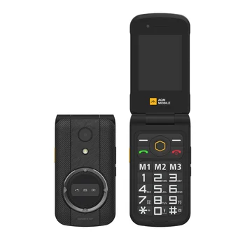 AGM M8 Flip Teléfono Móvil del Teléfono Función SOS de llamadas Rápidas de Teclado de inglés Para la tercera edad sin Cámara
