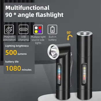 10W LED Mini Linterna de Luz Fuerte IPX5 Impermeable Recargable USB Multifuncional Magnética de la Succión, Luces de Trabajo de Dropship