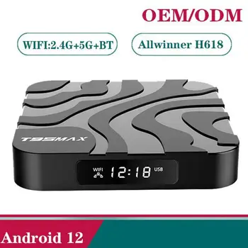 T95max Android 12 6K Bt4.0 H618 Inteligente Android 12 Caja de Tv 2023 Dual de WIFI Bluetooth Reproductor de Medios T95 MAX V12 Media Player Quanzhi