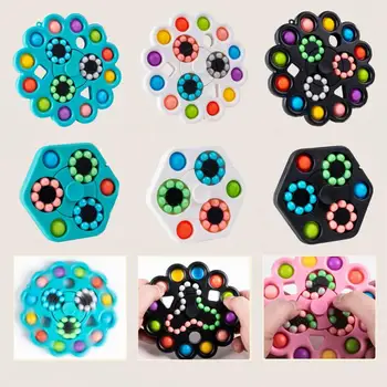 Rotación de Magic Bean Cubo de Juguetes Fidget Spinner Ronda Perlas de Burbujas Cubo de Alivio del Estrés de Juguete para Niños Rompecabezas de Descompresión Juguetes