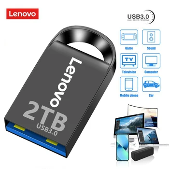 LENOVO U Disco USB 3.1 SSD U Unidad de memoria Flash Pen Drive de Metal de Alta Velocidad Portátil de 1 tb, 2 TB Para el ordenador Portátil ordenador IMAC de 64GB 128GB 256GB 512 GB