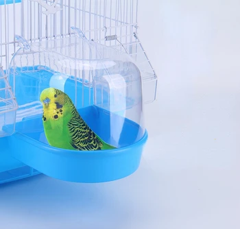 Loro Pájaro Mascota De Baño Bañera Tazón De Caja De Suministros De Plástico Periquito Periquito Colgando De La Mascota De La Ducha De La Bañera De Agua Jaula Para