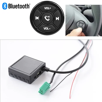 Para Renault_ AUX entrada de audio de la tarjeta, Bluetooth, USB, reproductor de música, micrófono, teléfono, manos libres inalámbrico volante a tope