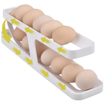 1 Pc Refrigerador Huevo Rodillo De Huevo Organizador De Huevo Contenedor De Almacenamiento De La Casa De La Cocina De Huevo Dispensador De