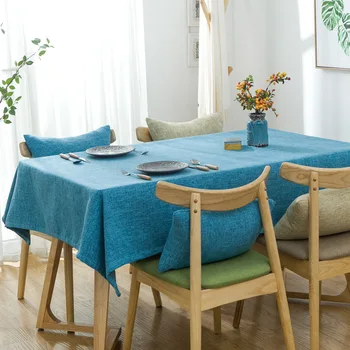 La ropa de color sólido de mantel sala de conferencias de la ropa de cama de algodón llano mantel estilo simple escritorio mesa de té paño de tabla