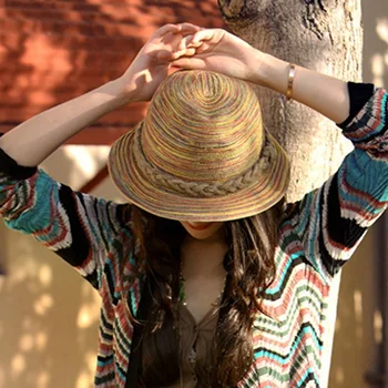 Moda De Verano Sombreros De Sol De Playa Casual Paja Transpirable De Viaje Sombrero De Bohemia De La Vendimia De Sol Al Aire Libre Prevenir Cap Sombreros Para Las Mujeres